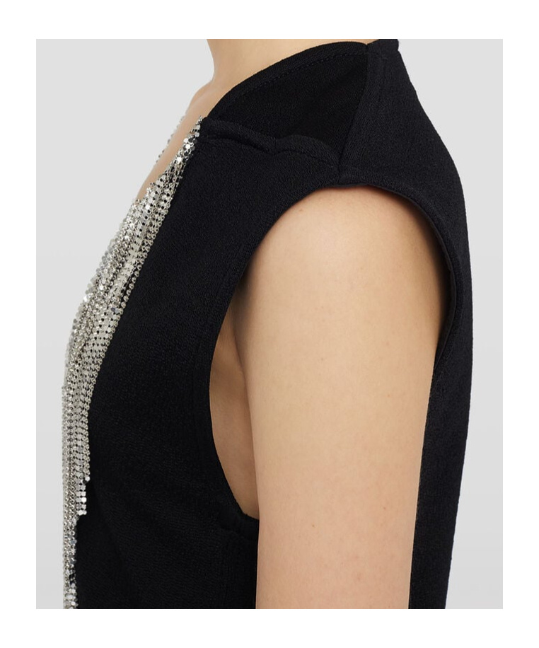 Jil Sander Fringed-mesh Maxi Dress In Black