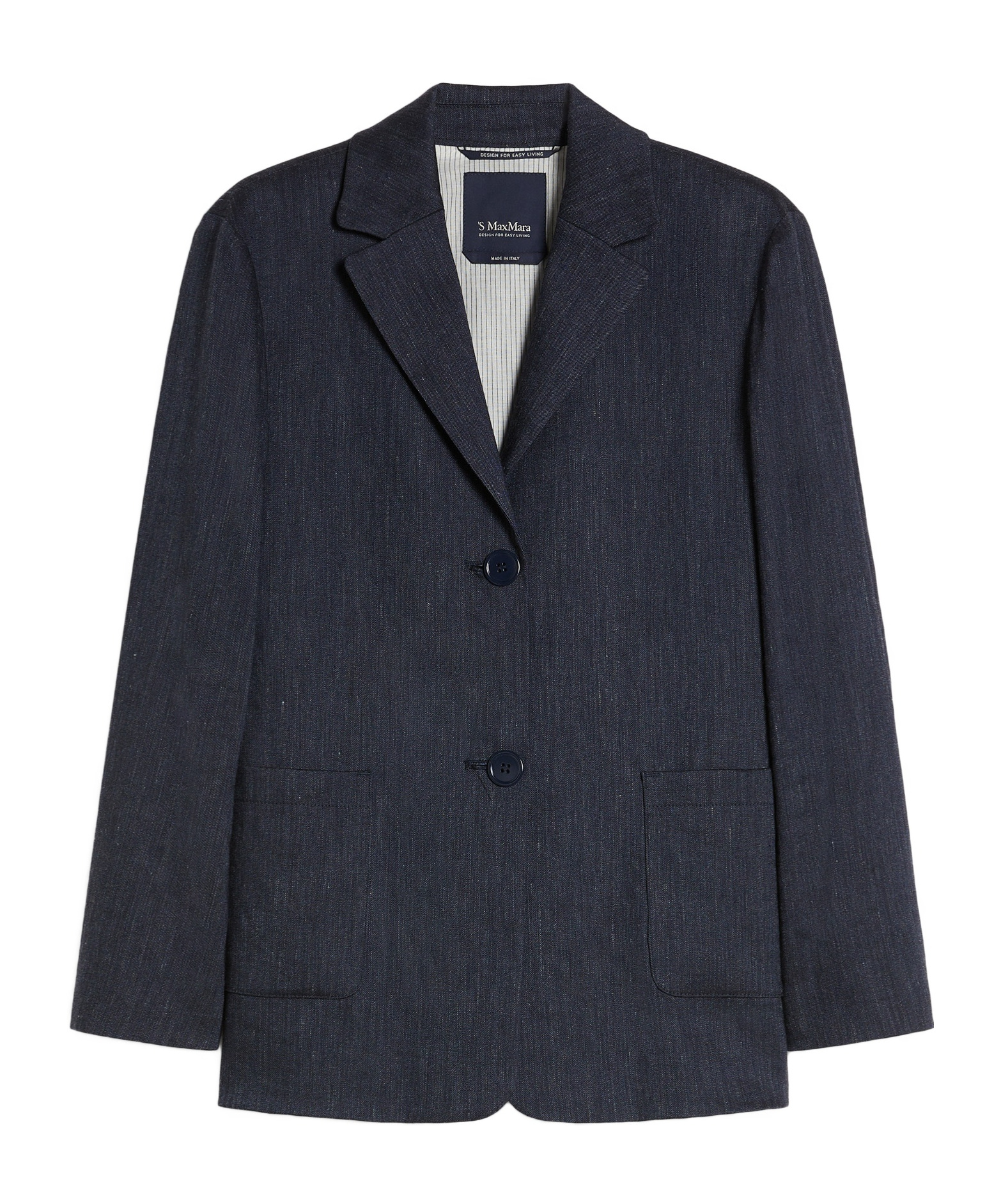 Max Mara Denim Effect Single-breasted Jacket In Black