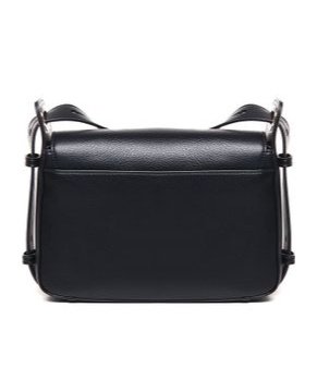 Moschino Logo-plaque Faux-leather Shoulder Bag In Black