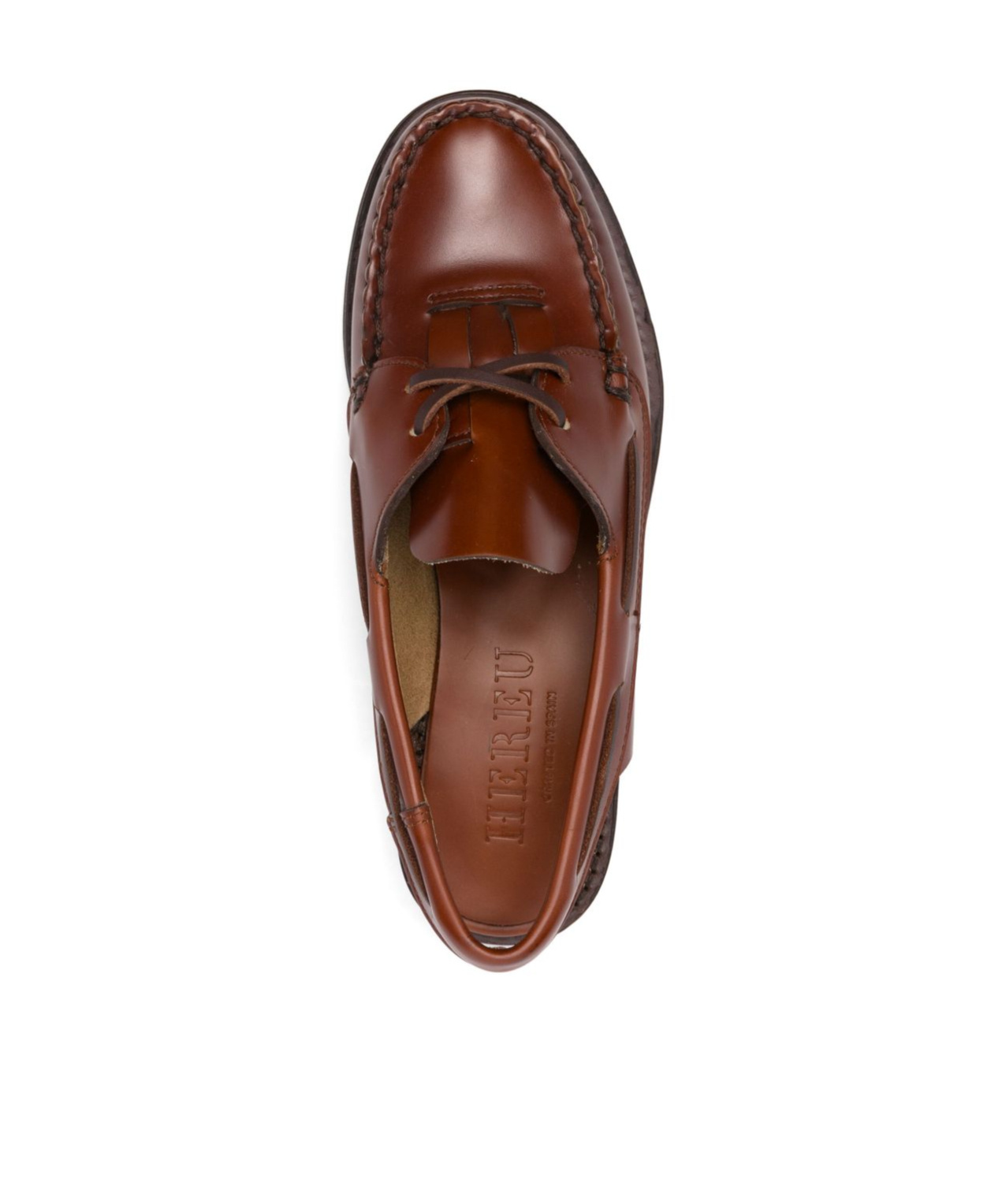 Hereu Women Saler Leather Slingback Loafers In Brown