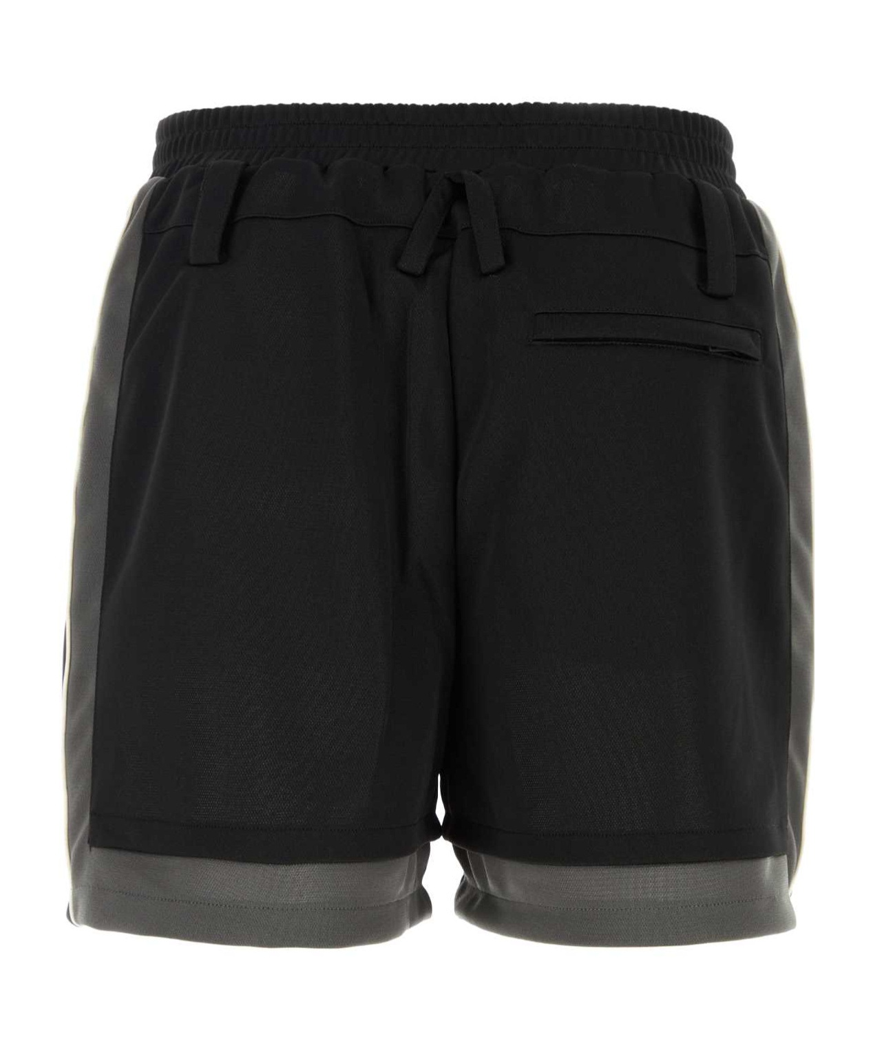 Ambush Bermuda Shorts With Elastic Waistband And Side Stripes In Black