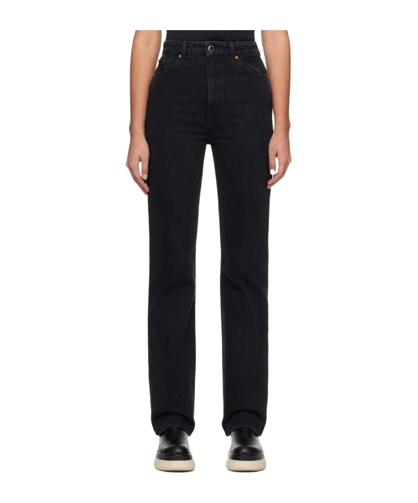 Khaite Danielle Straight-leg Jeans In Black