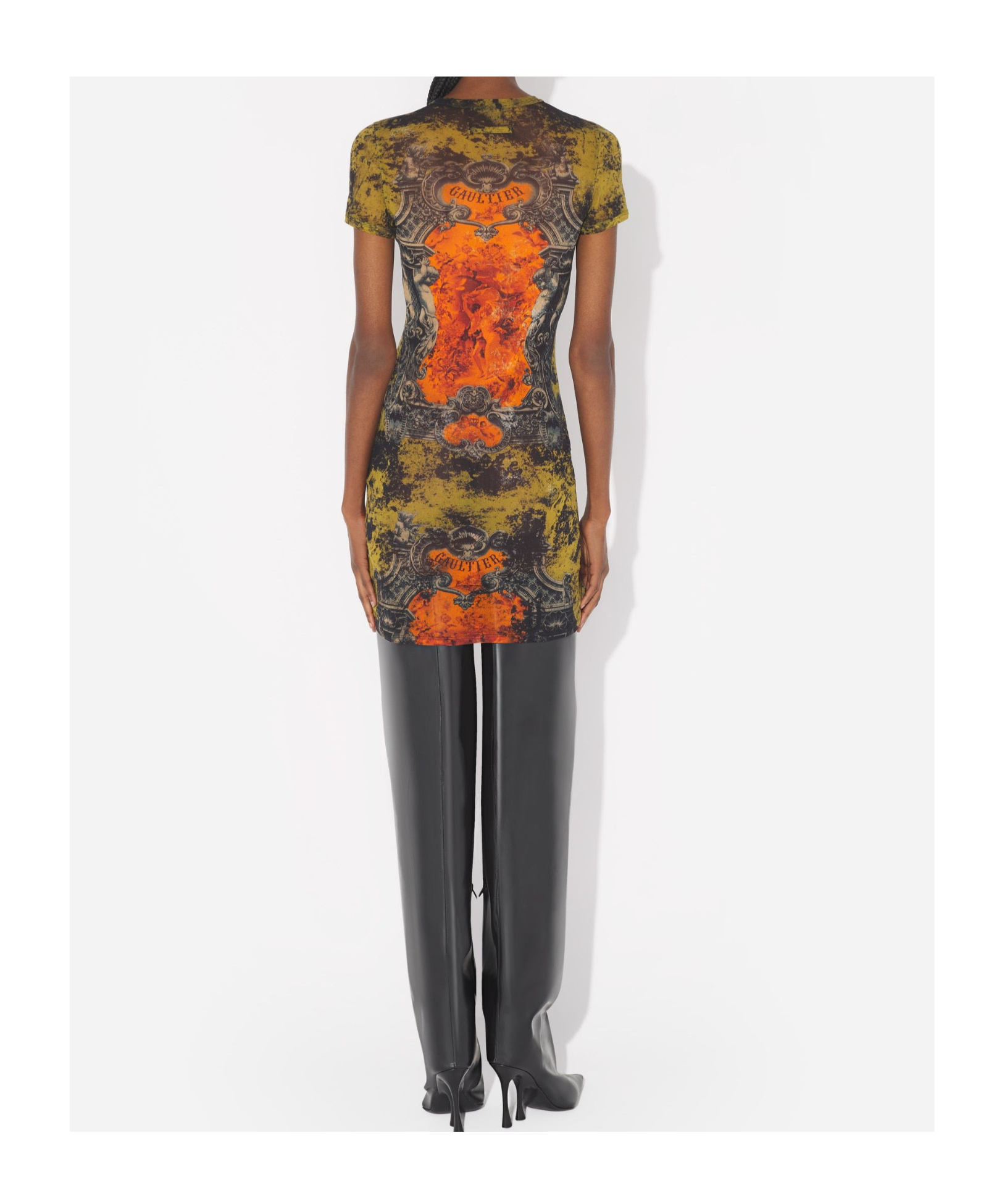 Jean Paul Gaultier Medallion Mesh Mini Dress In Multi
