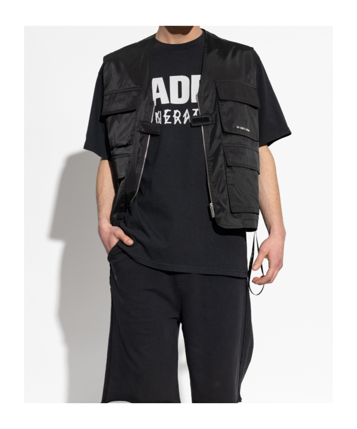 44 Label Group V-neck Sleeveless Vest In Black