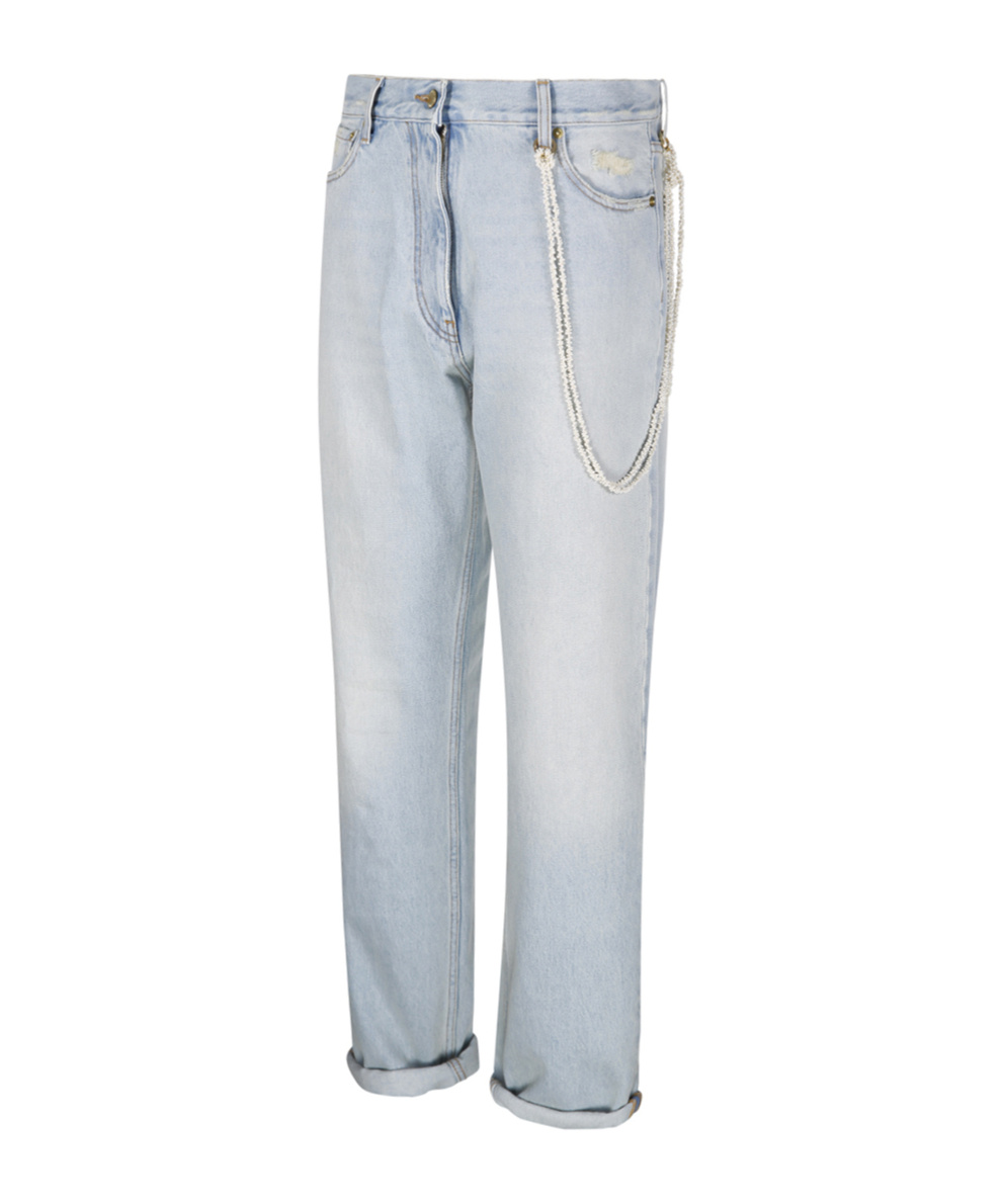 Darkpark Denim Trousers With Belt Loops In Gray