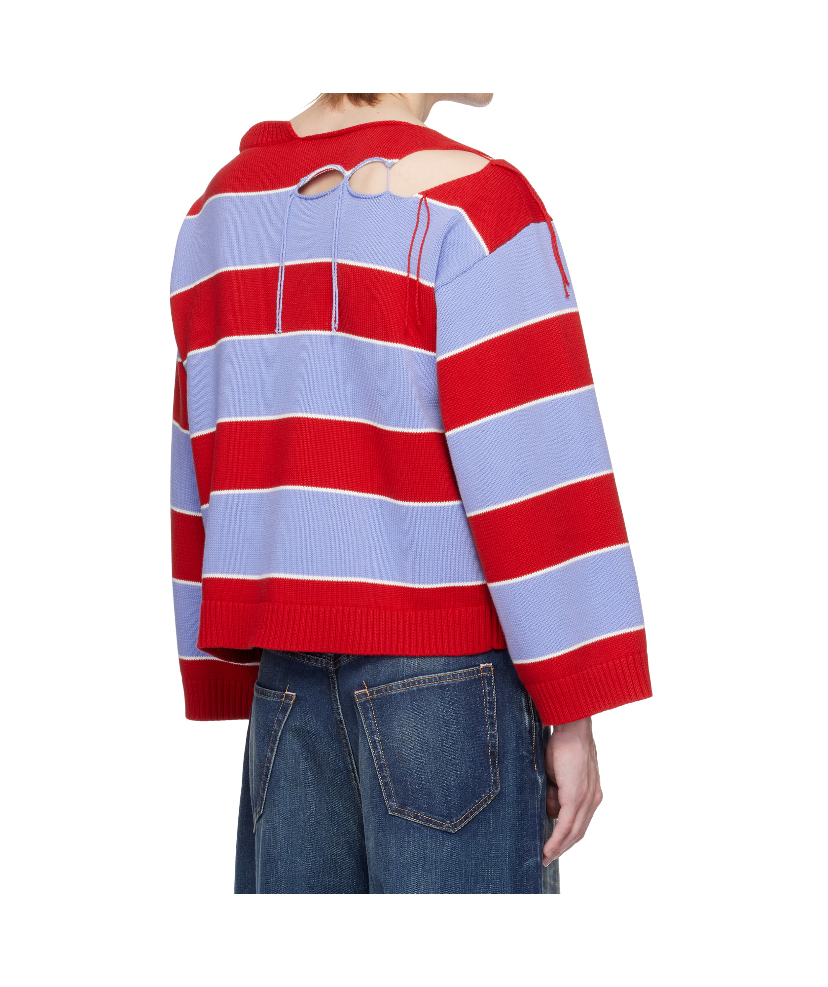 Charles Jeffrrey Loverboy Slash Stripe Sweater In Red
