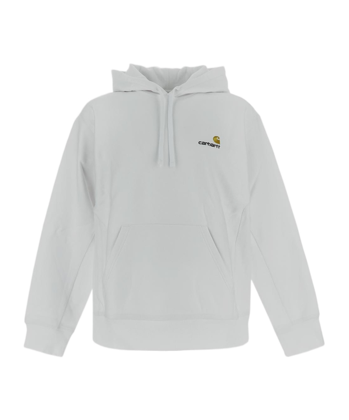 Carhartt Hooded Sweater With Ribbed Cuffs And Front Pocket In White