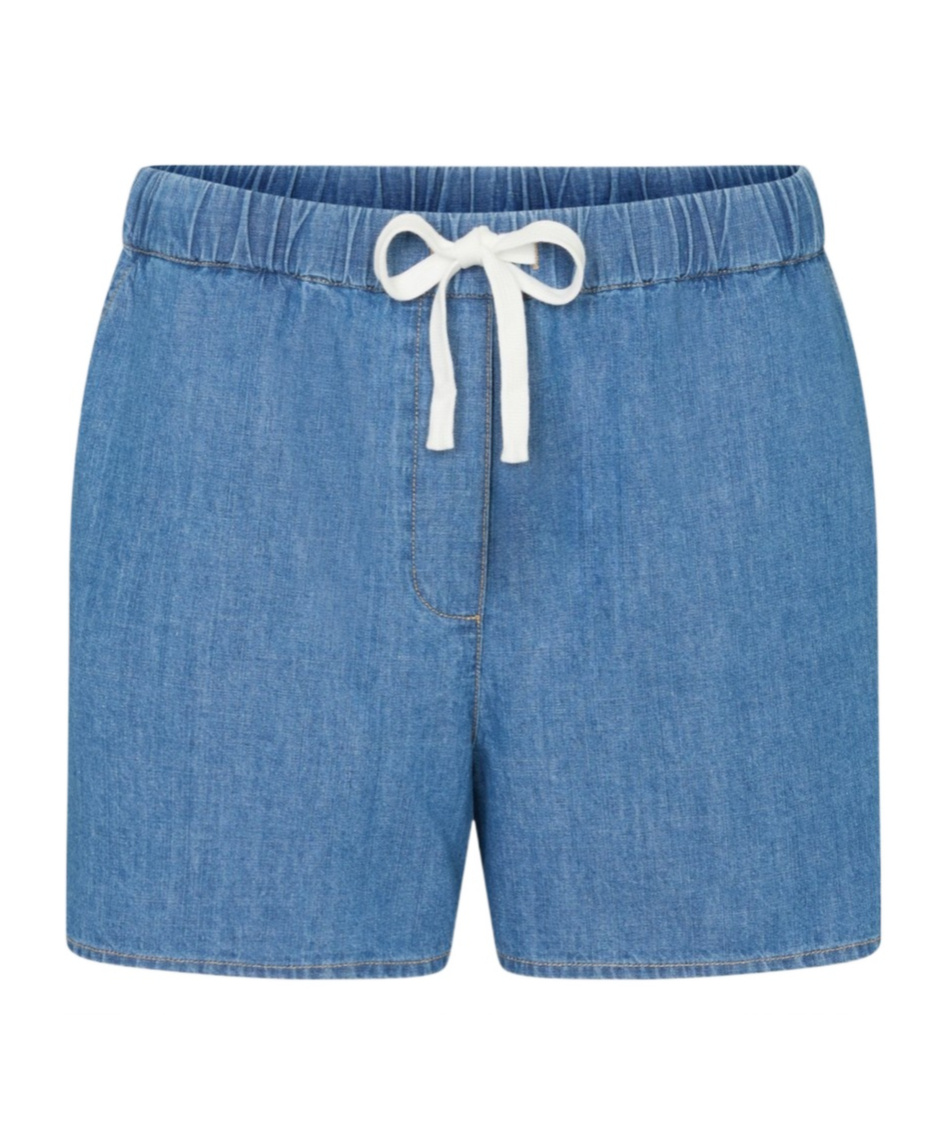 Juvia Drawstring Waist Shorts In Blue