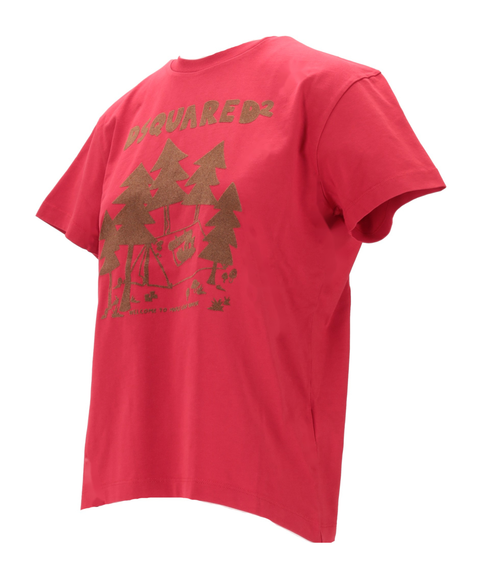 Dsquared2 Graphic Printed Crewneck T-shirt In Pink
