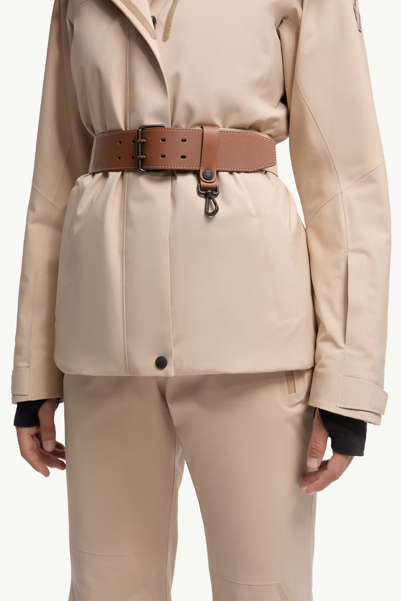 Moncler Vizelles Shearling-trimmed Ski Jacket In Neutral