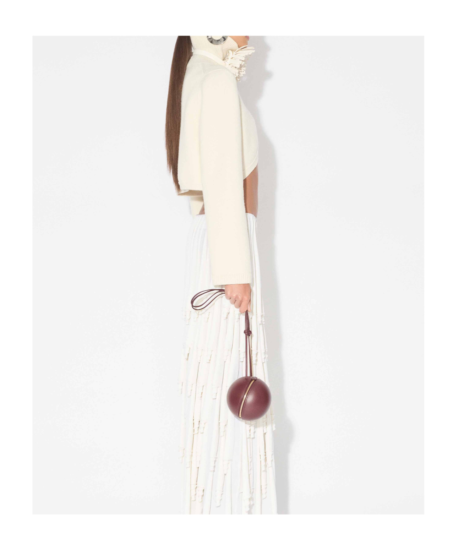 Alaïa Womens Blanc Naturel Cut-out Knitted Cashmere And Wool-blend Jumper In Multi
