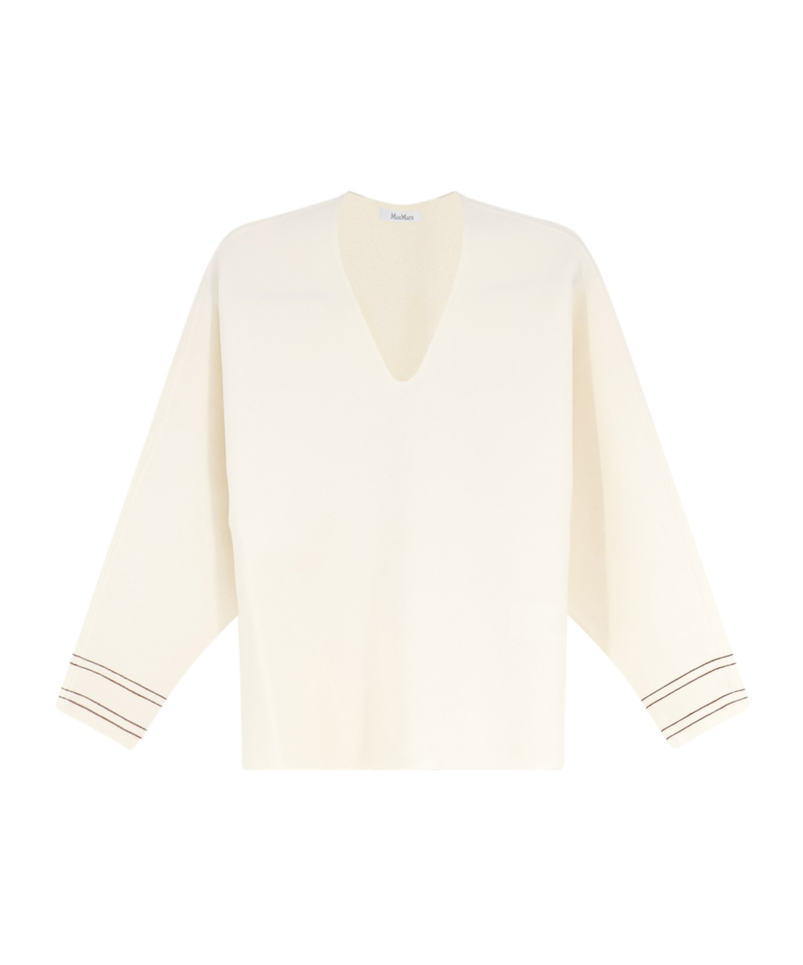 Max Mara Long-sleeve Knit Top In White