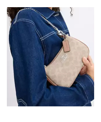 Coach Teri Shoulder Bag In Signature Canvas In Nude