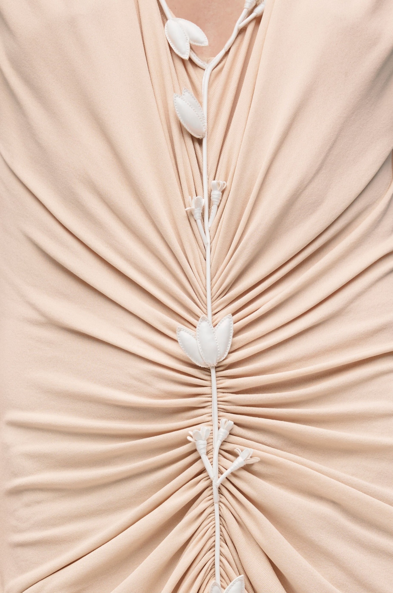 Loewe V-neck Dress In Nude