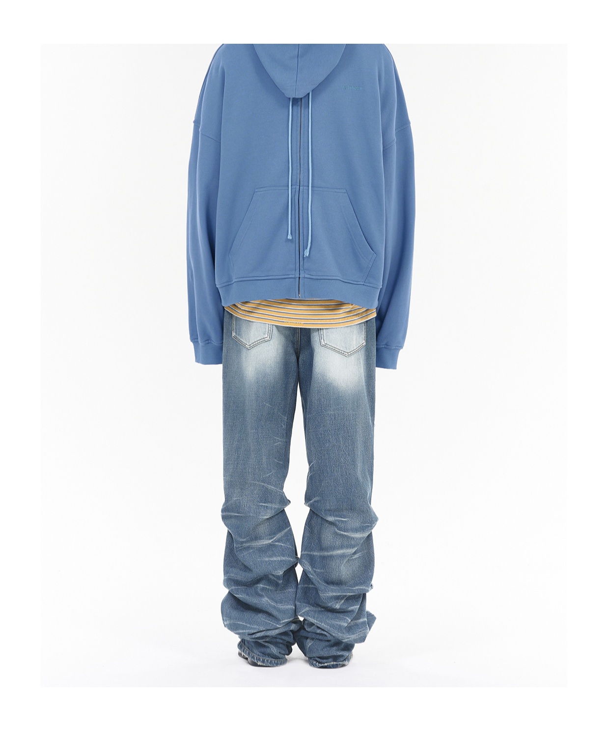 We11 Done Denim Trousers With Belt Loops In Gray