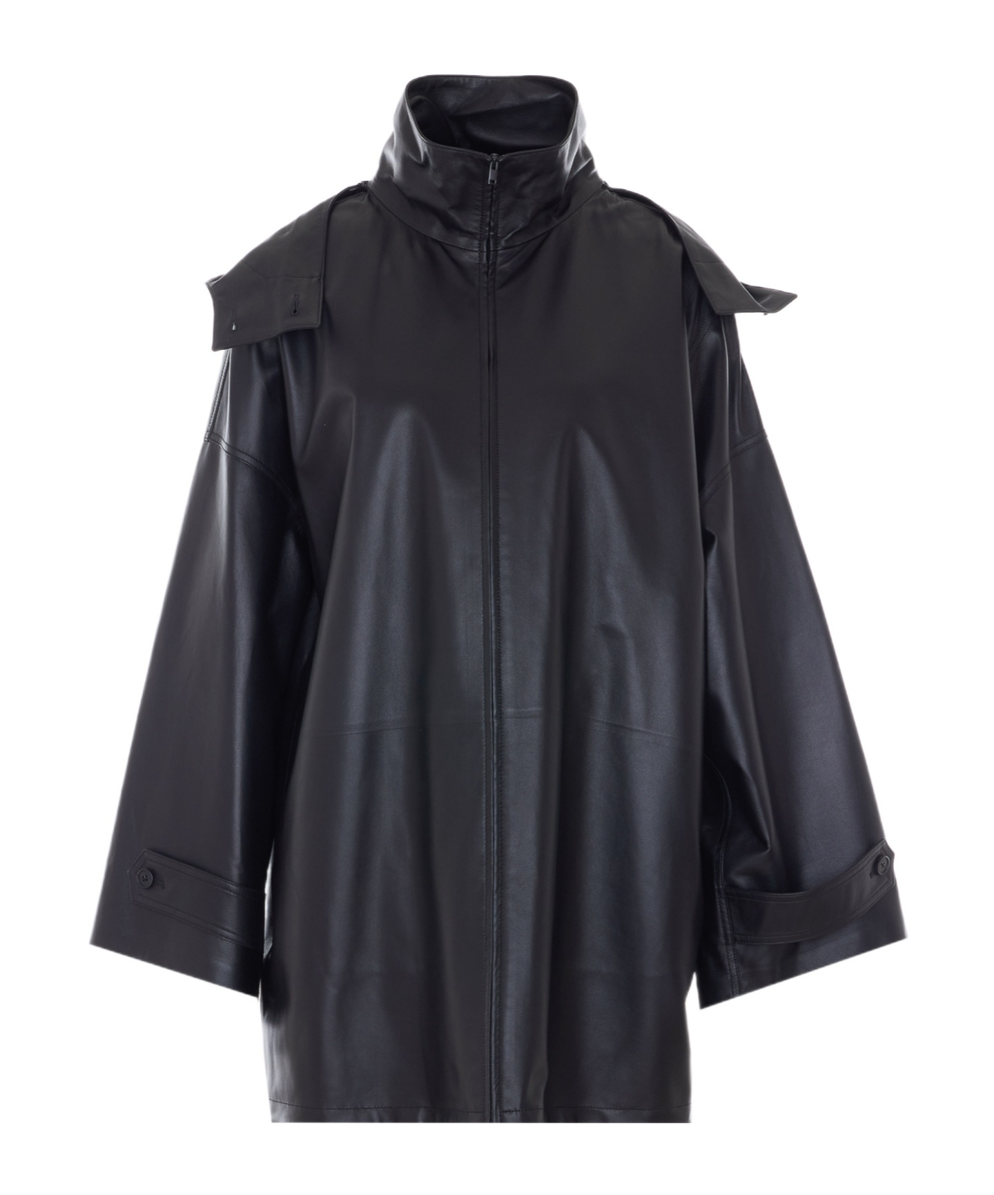 The Row Long-sleeve Leather Jacket In Black