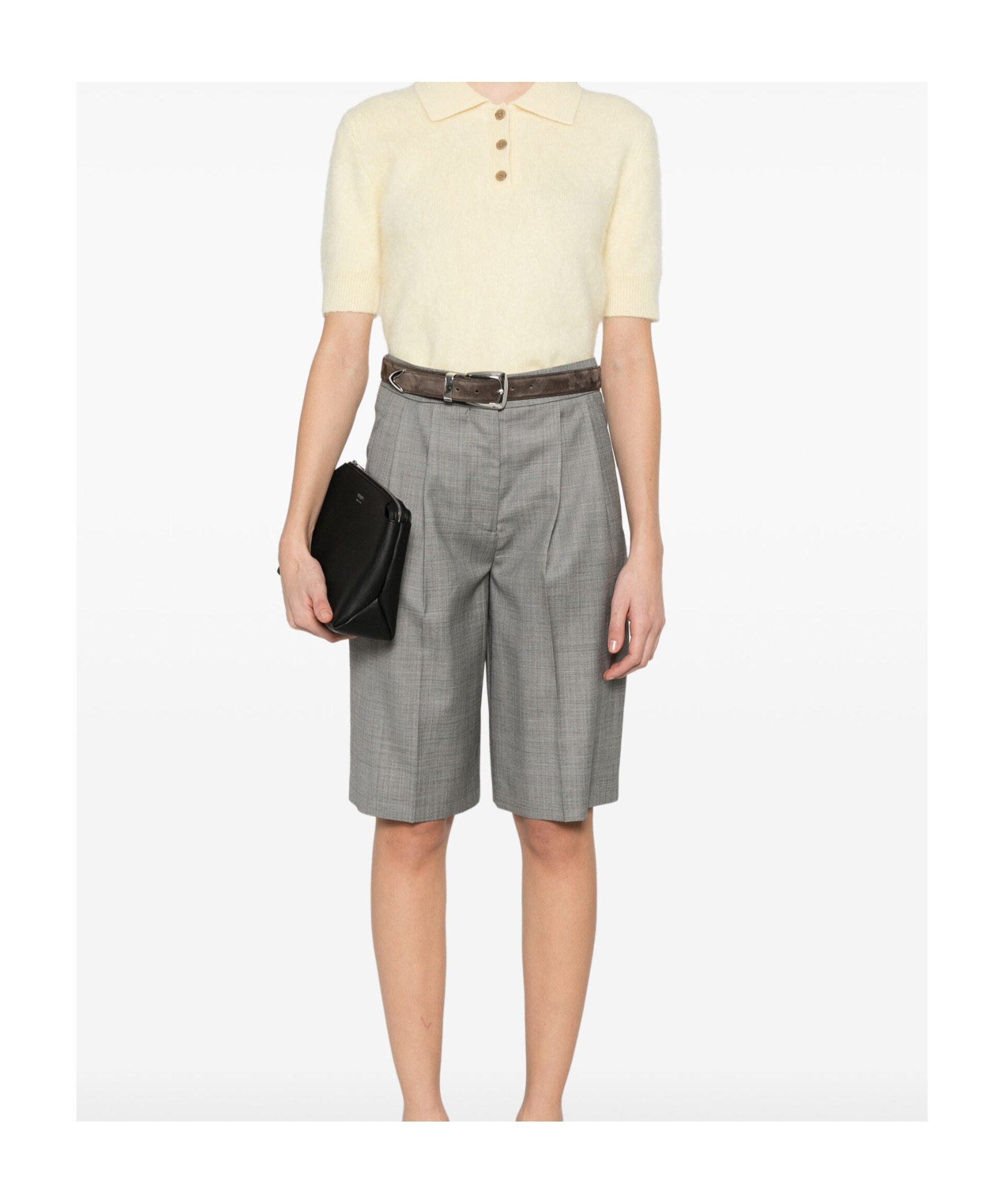 Loulou Studio Soan Tailored Bermuda Shorts In Gray