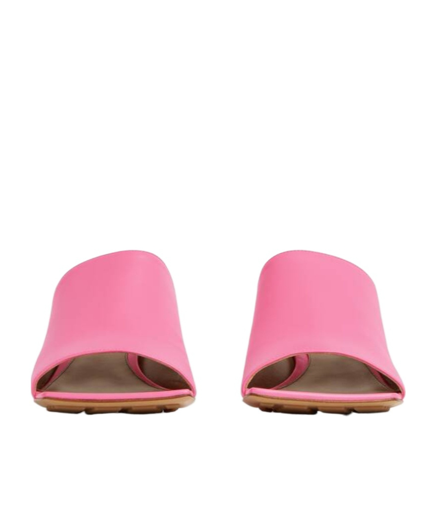 Bottega Veneta Square-headed High-heeled Sandals In Pink