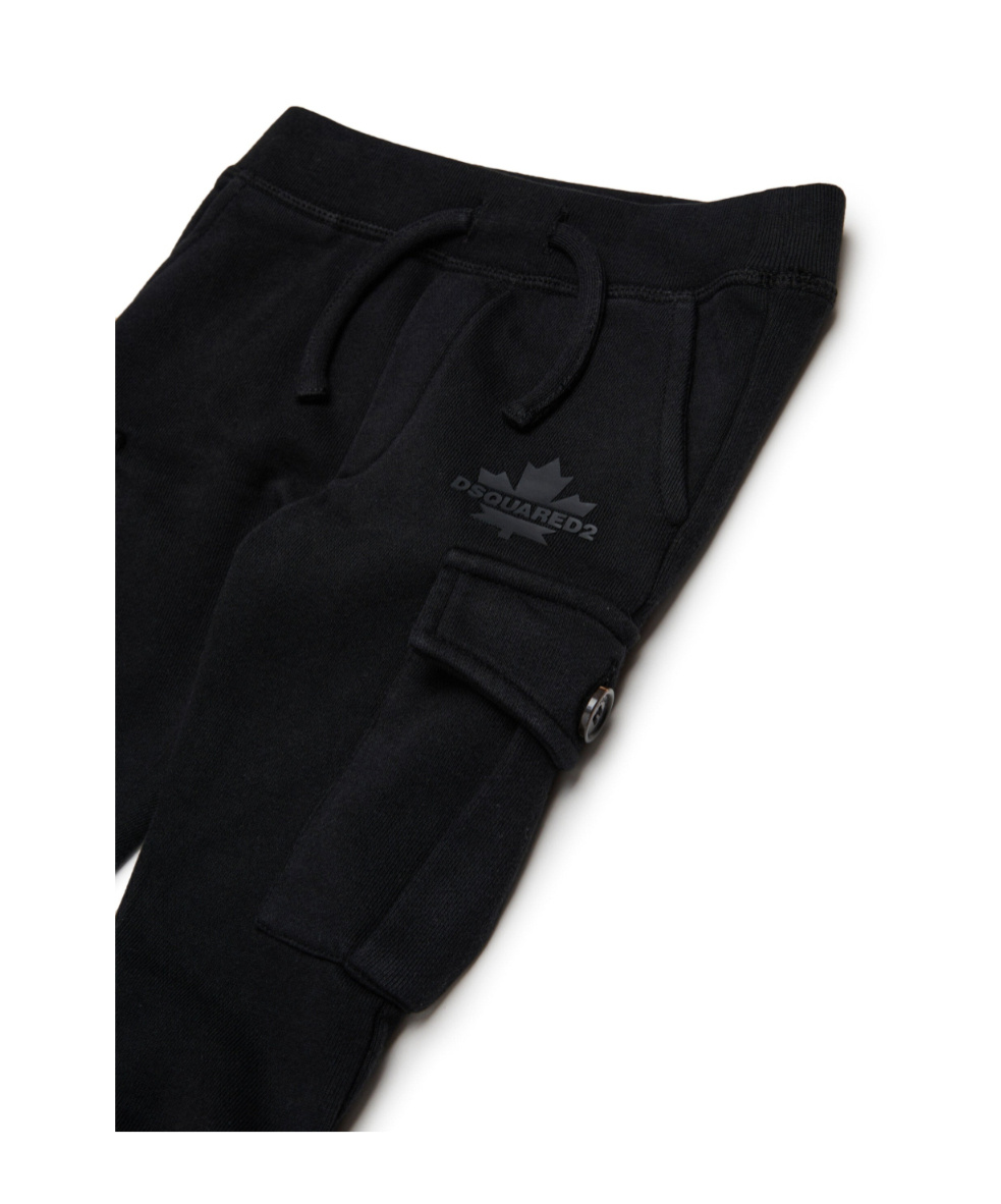 Dsquared2 Logo-print Cargo-pocket Trousers In Black
