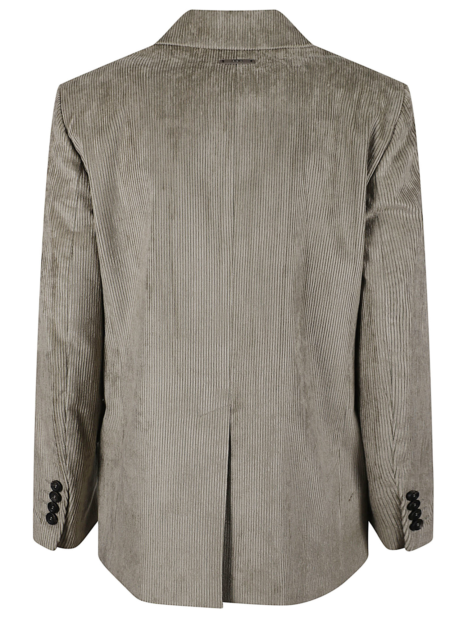 Peserico Corduroy Double-breasted Blazer In Gray