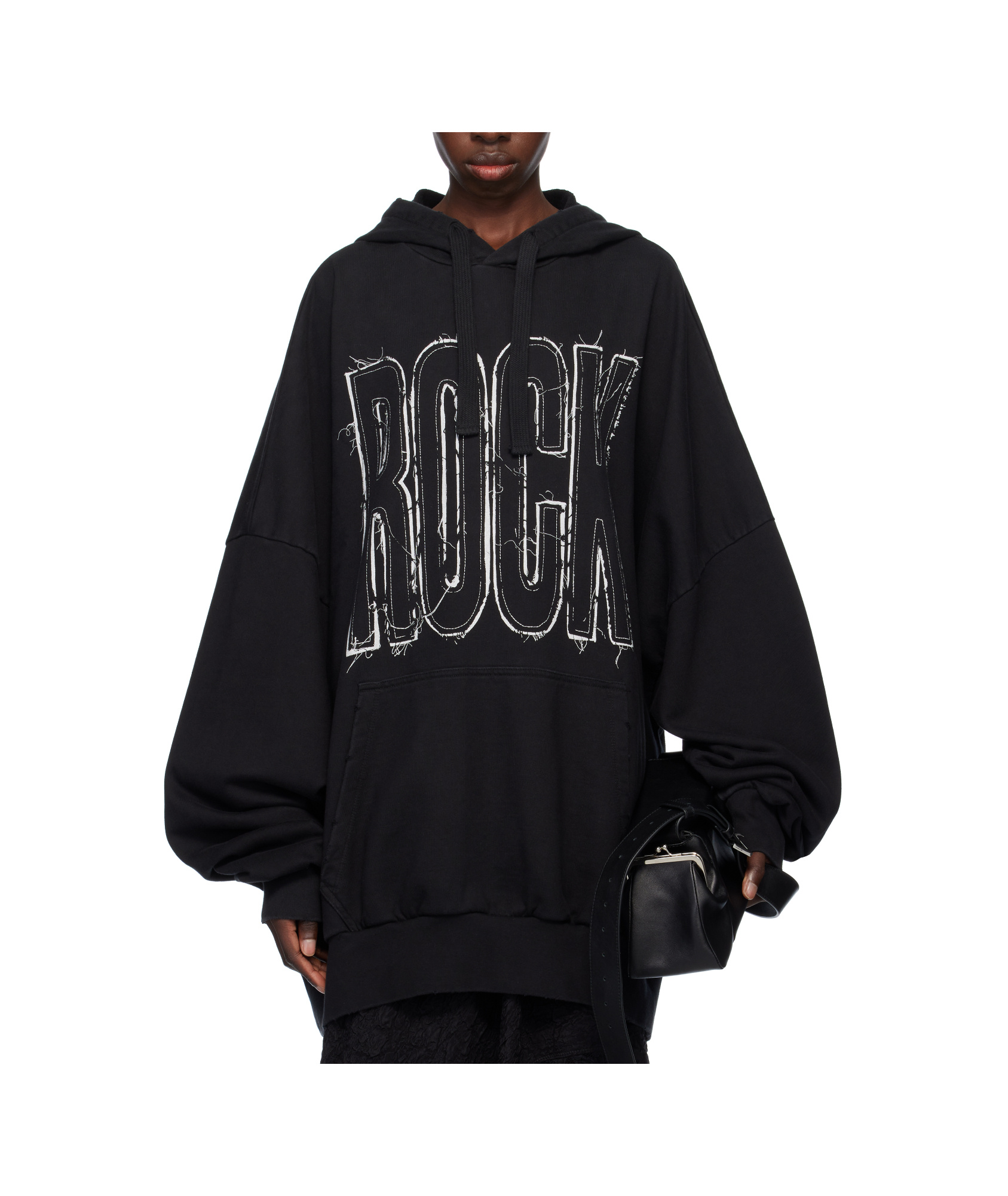 Vaquera Black Giant Hoodie In Black