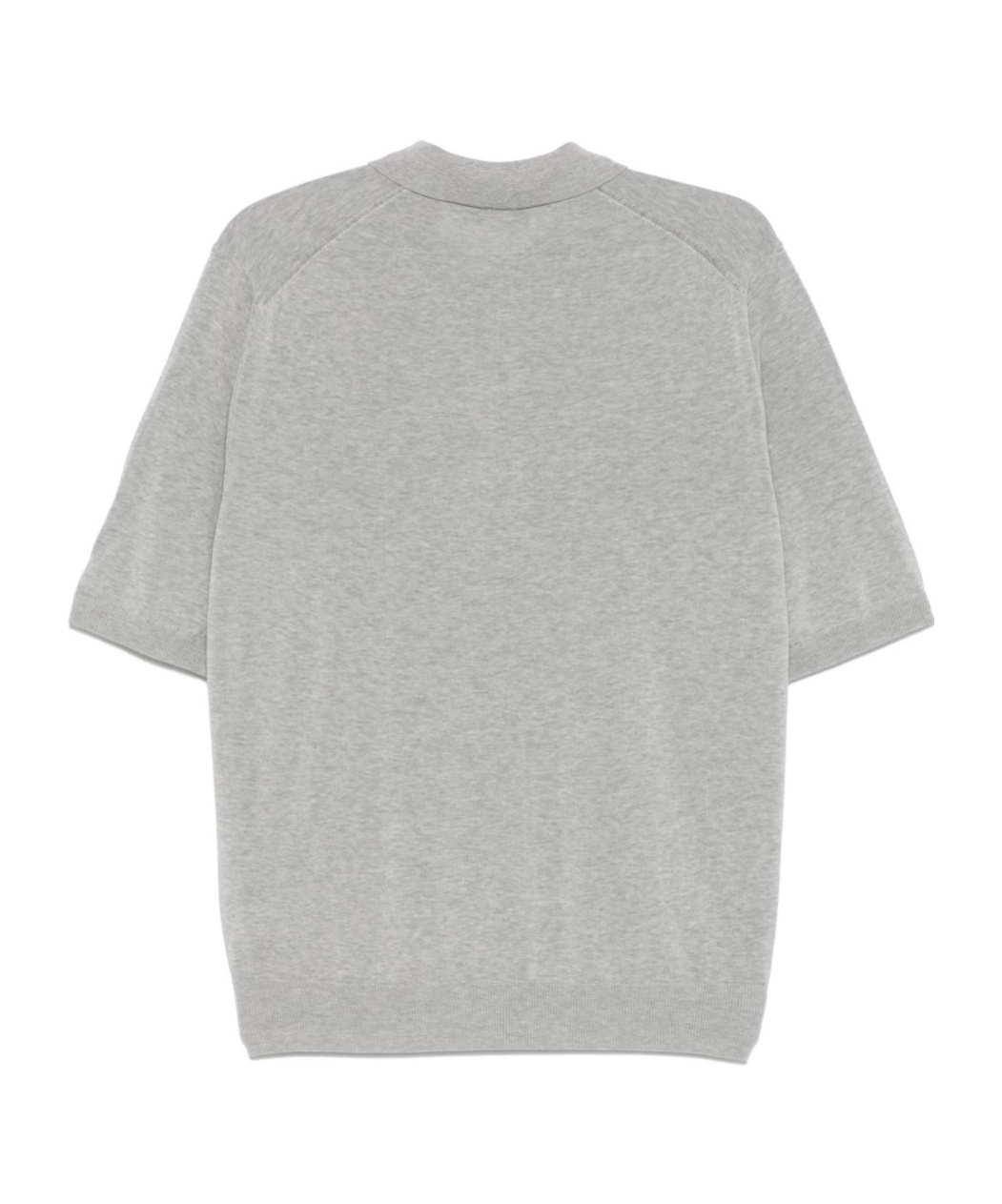 Zanone Classic Grey Cotton T-shirt With Buttoned Placket In Gray
