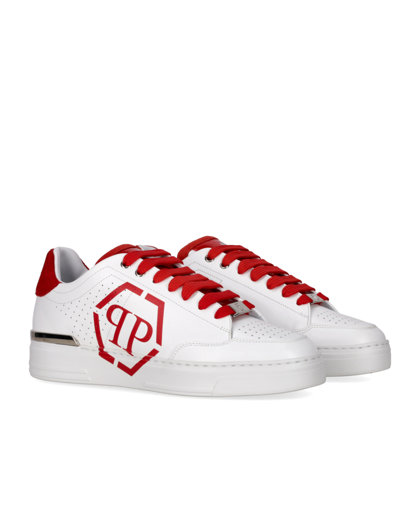Philipp Plein Laced Sneakers In White