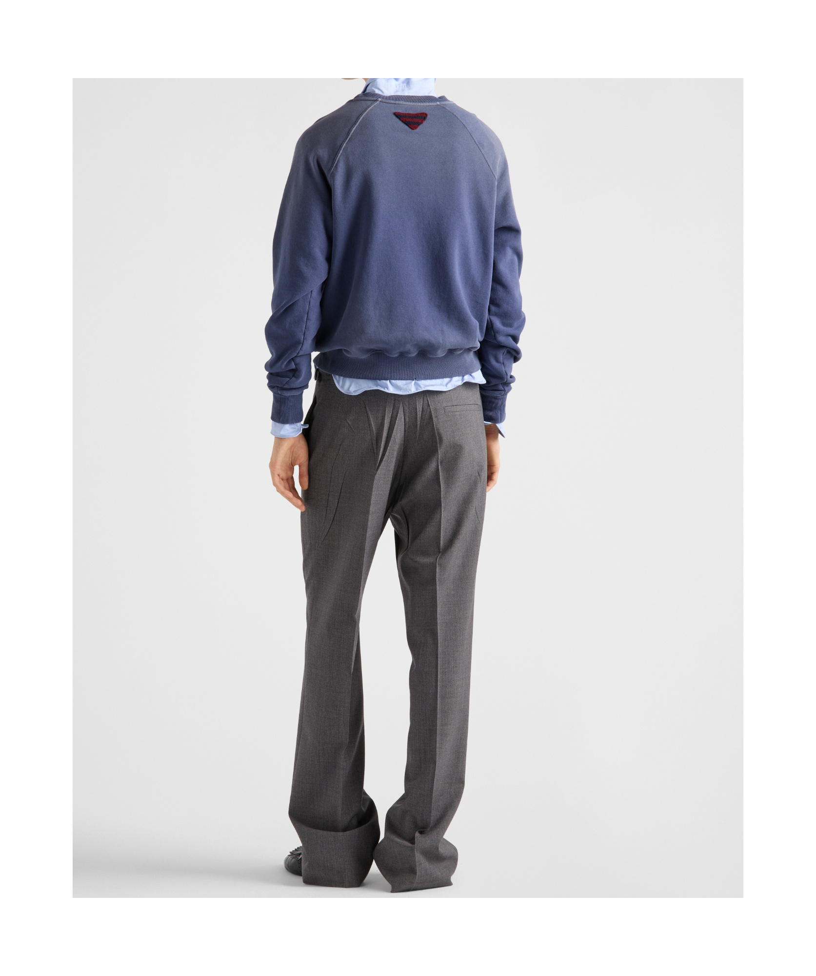 Prada Sweatshirt Aus Baumwollfleece In Navy Blue