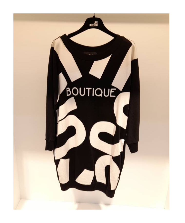 Moschino Logo Logo Dress In Black