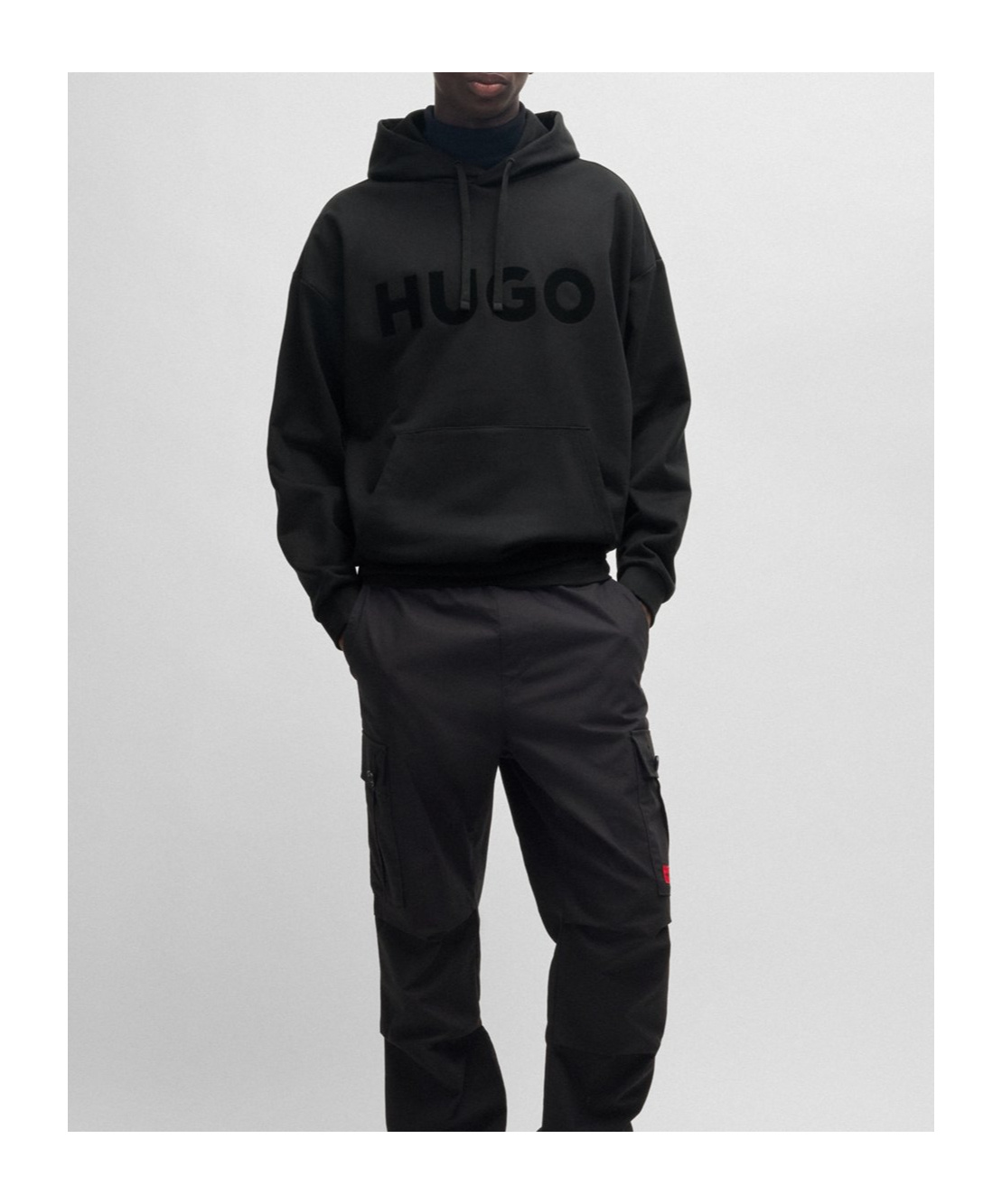 HUGO BOSS LOGO-PRINT HOODIE