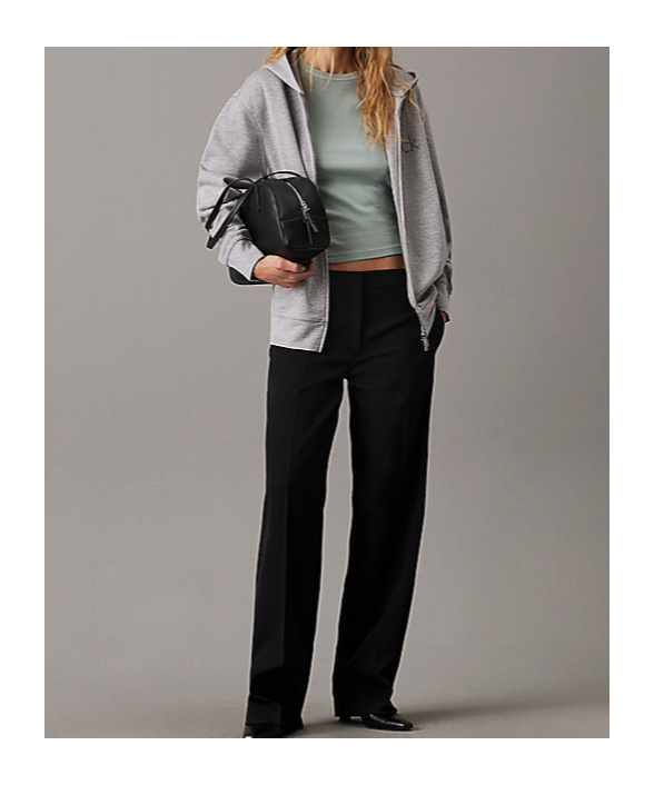 Calvin Klein Zip-up Hoodie With Hood And Pockets In Gray