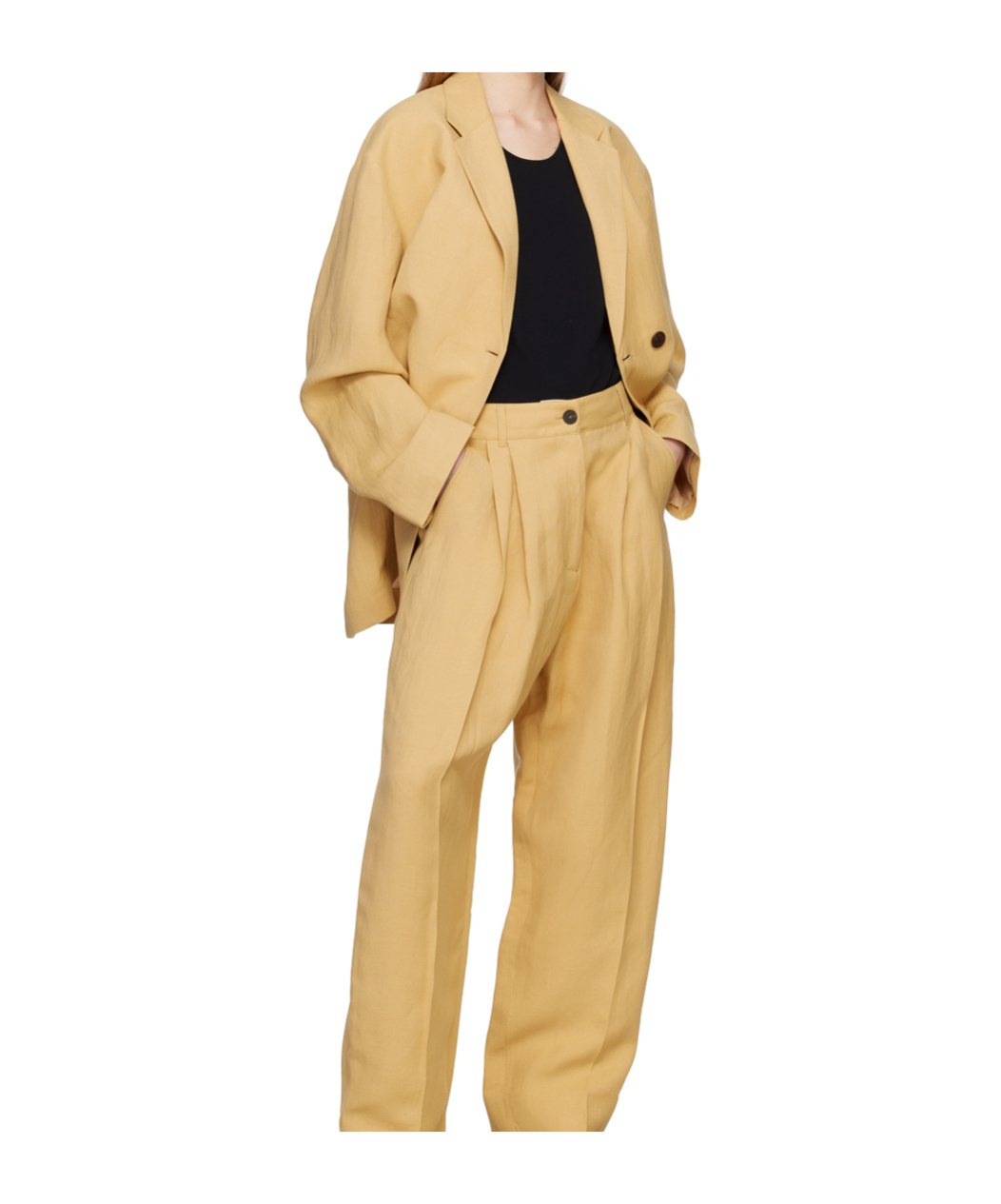 Studio Nicholson Single-breasted Linen Blend Jacket In Neutral