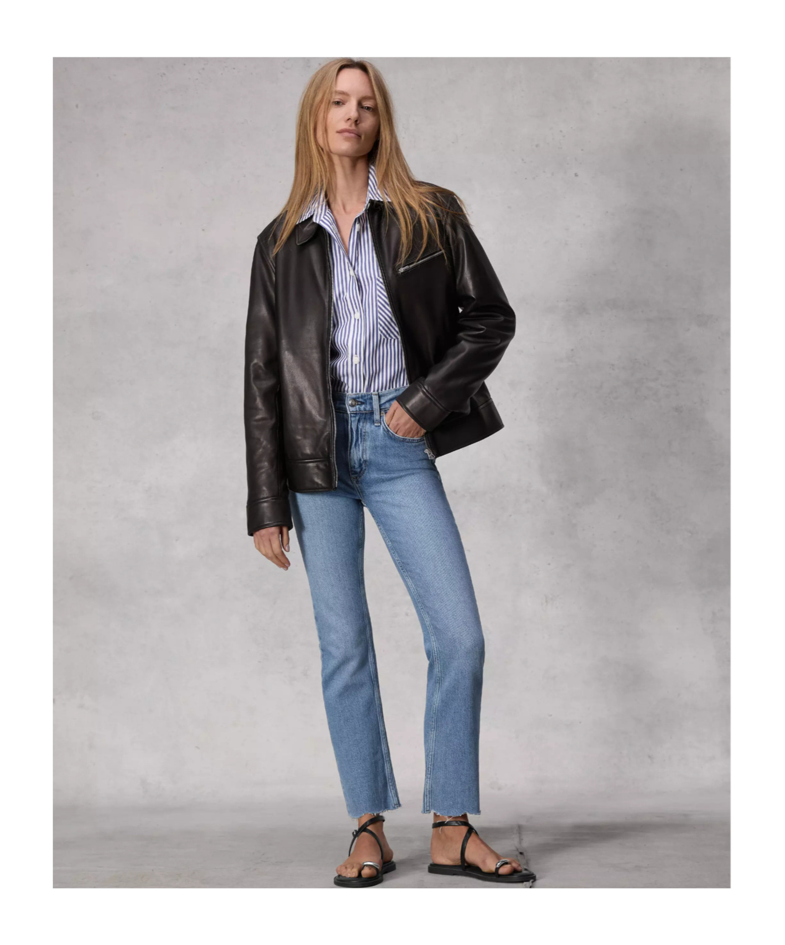 Rag & Bone Mid-waist Micro-flared Jeans Pants In Blue