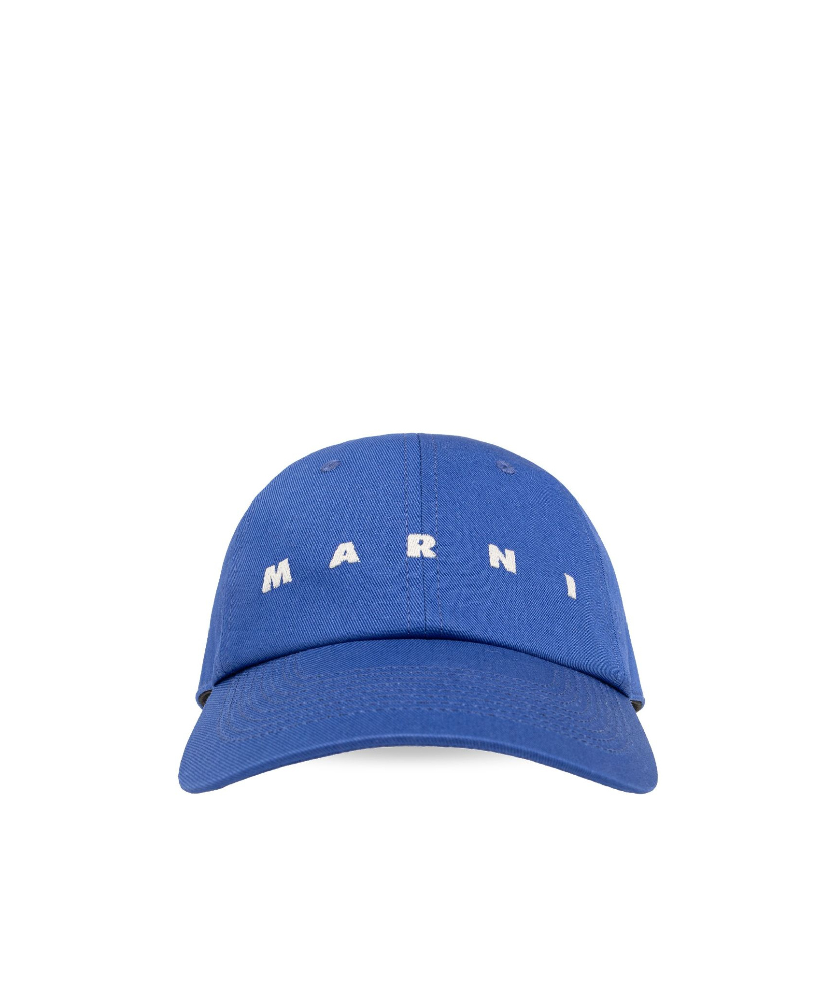 Marni Blue Logo-embroidered Baseball Cap In Blue