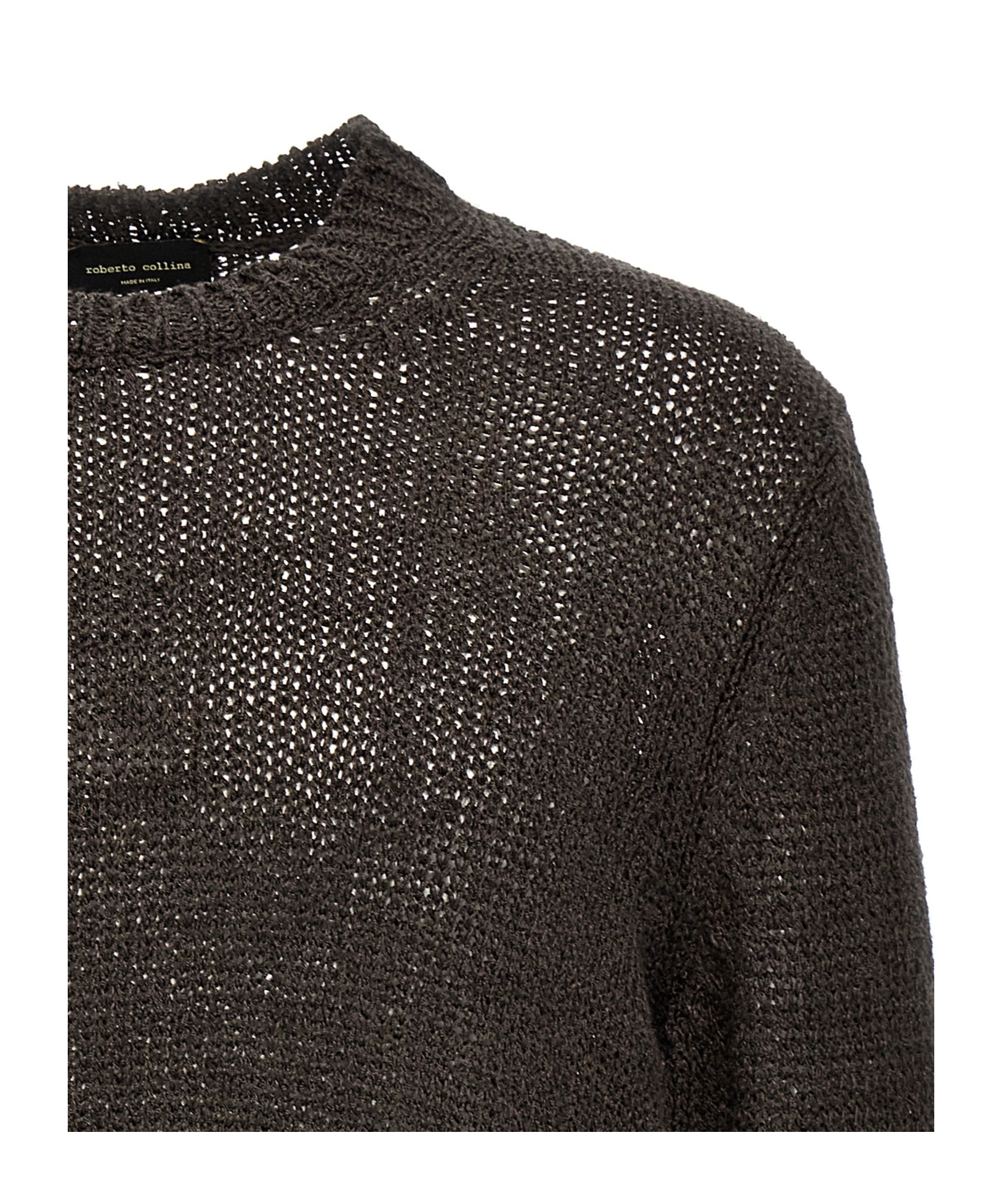Roberto Collina Crew Neck Knitted Mesh Sweater