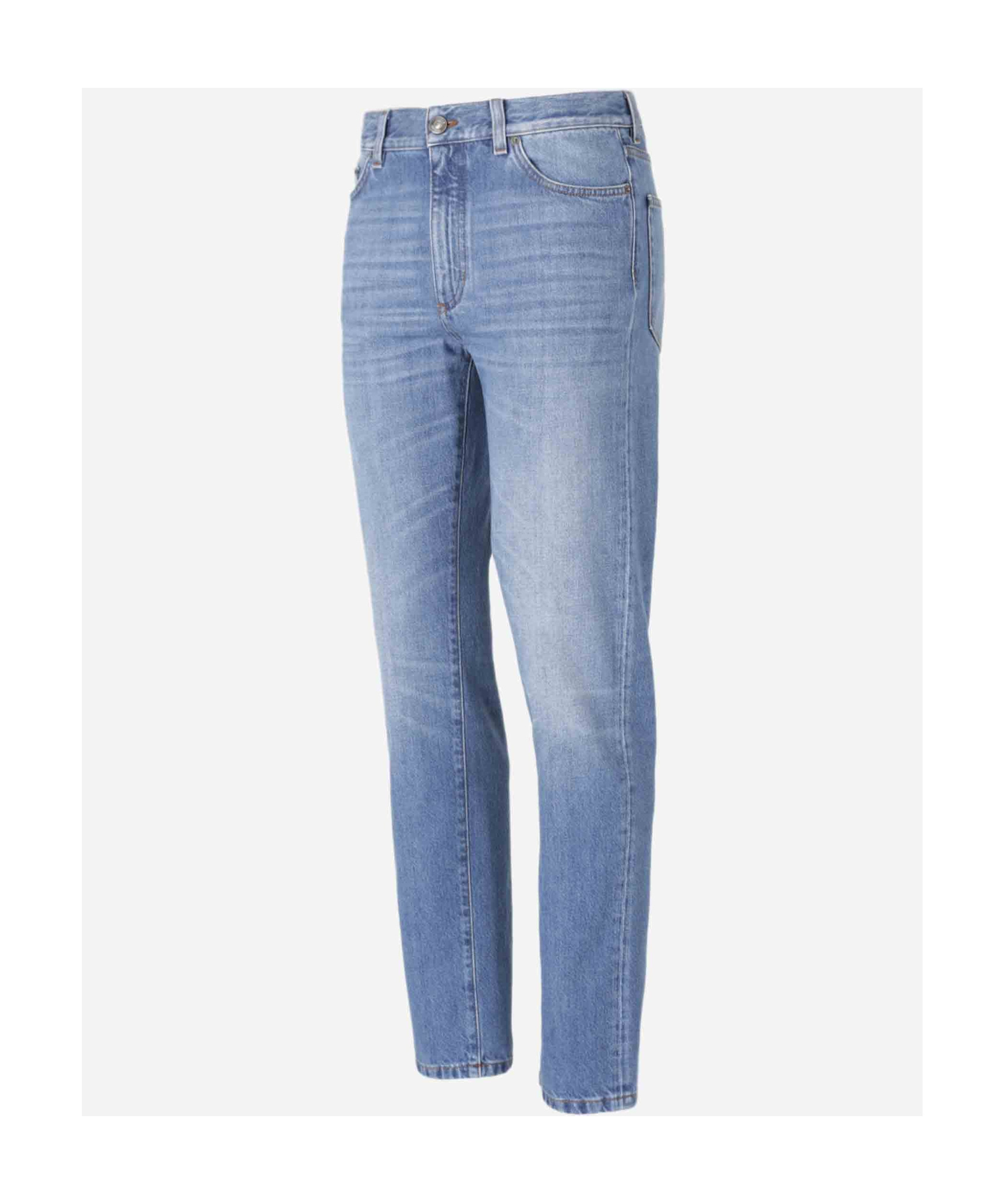 Shop Zegna Belt-loop Jeans In Blue
