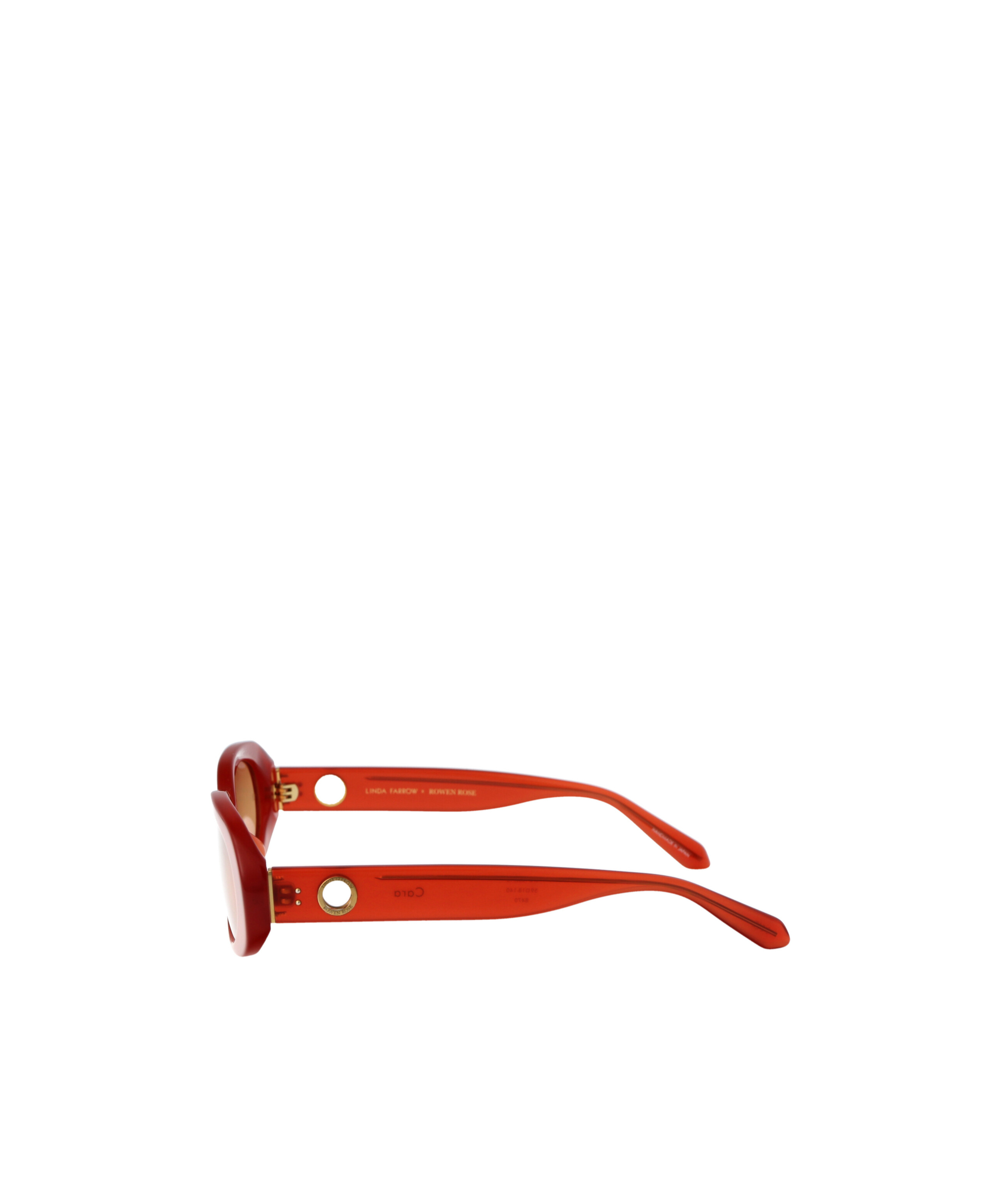Linda Farrow Teracotta Yellow Gold Orange Gradient Acetate Sunglasses In Nude