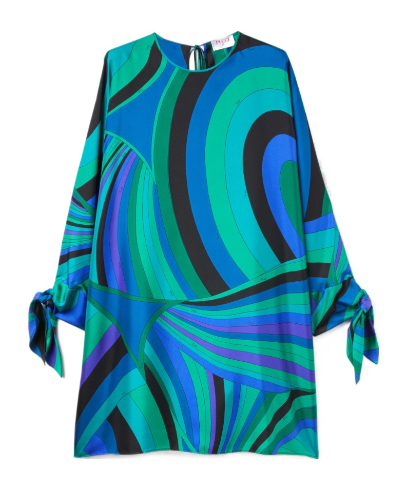 Pucci Swirl-patterned Tunic In Blue