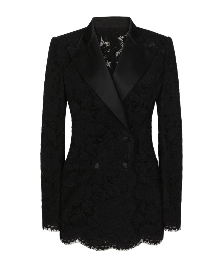 Dolce & Gabbana Black Double-breasted Blazer In Black