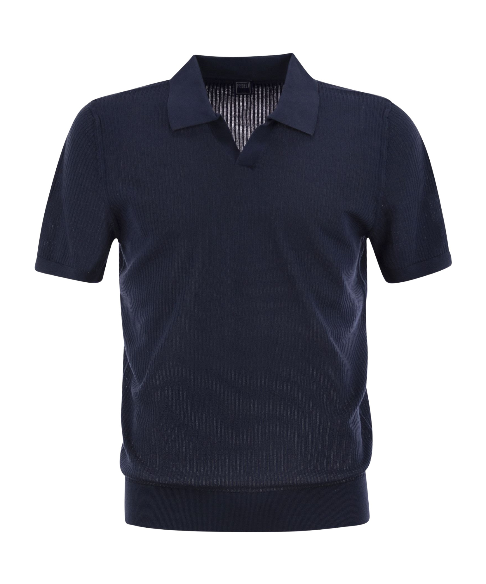 Fedeli Giza Cotton Short-sleeved Polo Shirt In Black