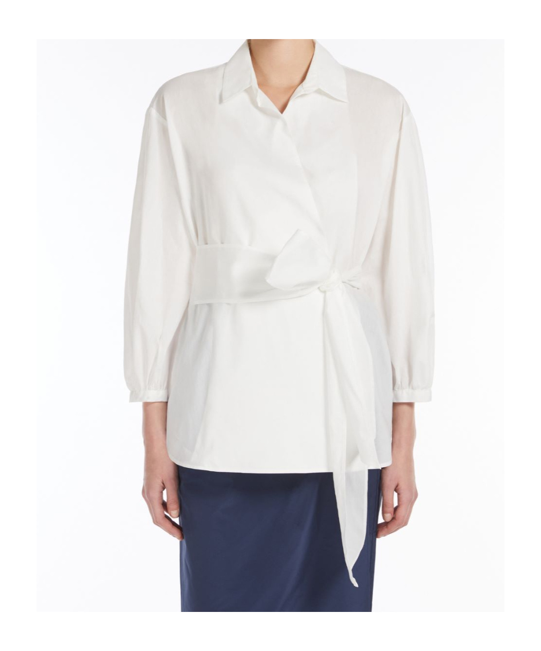 Weekend Max Mara Cotton And Silk Canvas Shirt In White