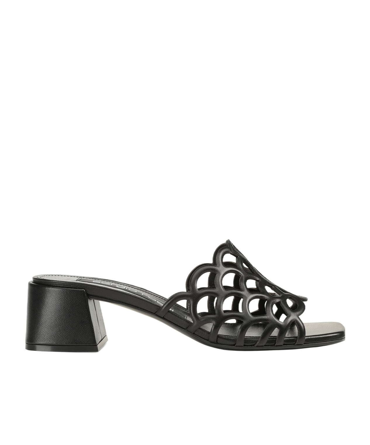 Sergio Rossi Mermaid Leather Mules In Black