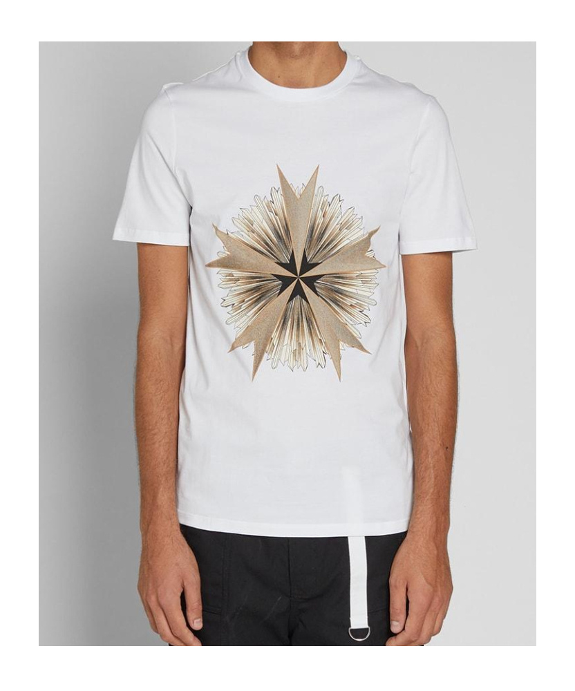 Neil Barrett Short-sleeved Round Collar T-shirt In White