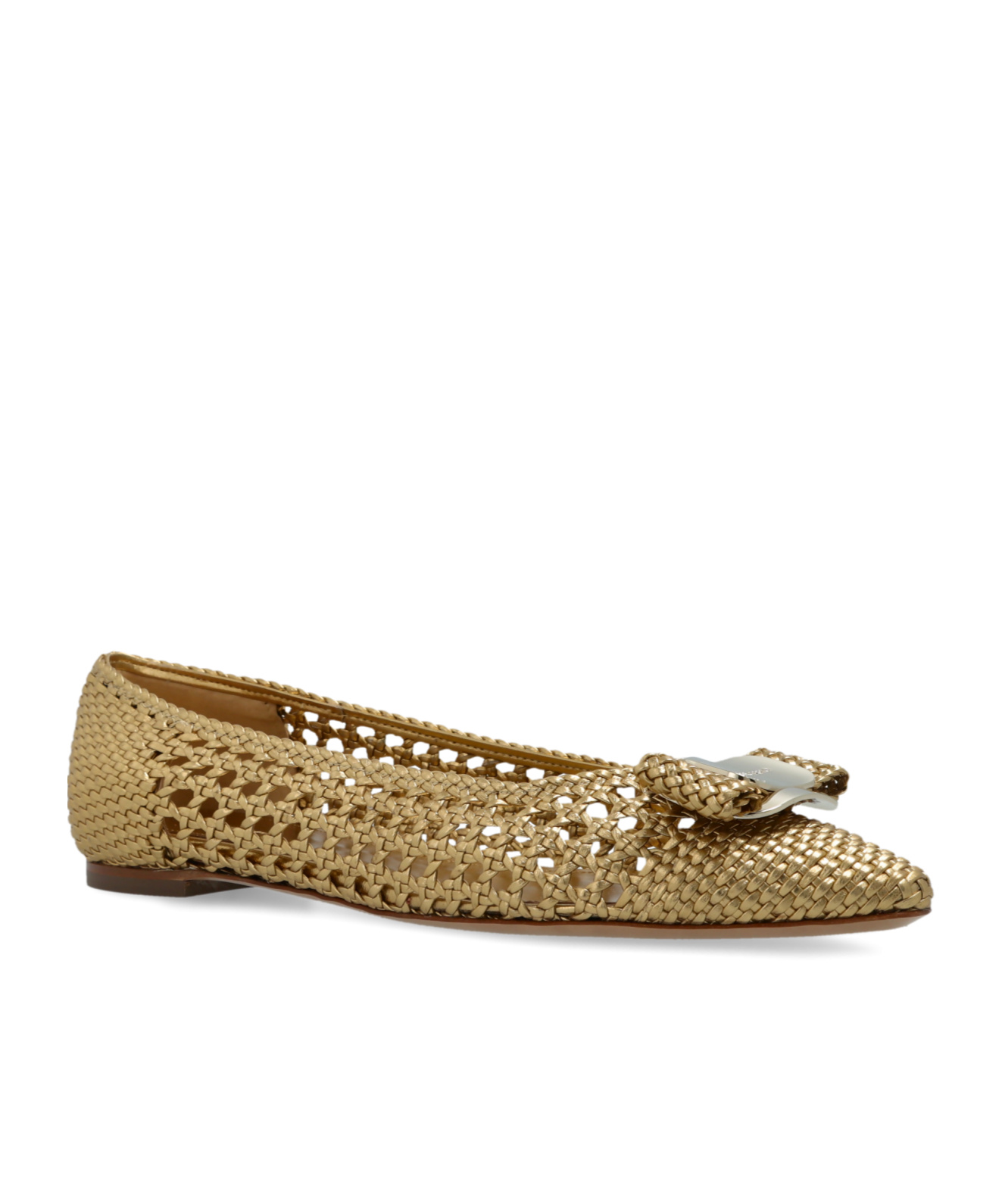 Ferragamo Zea Ballet Flats In Brown