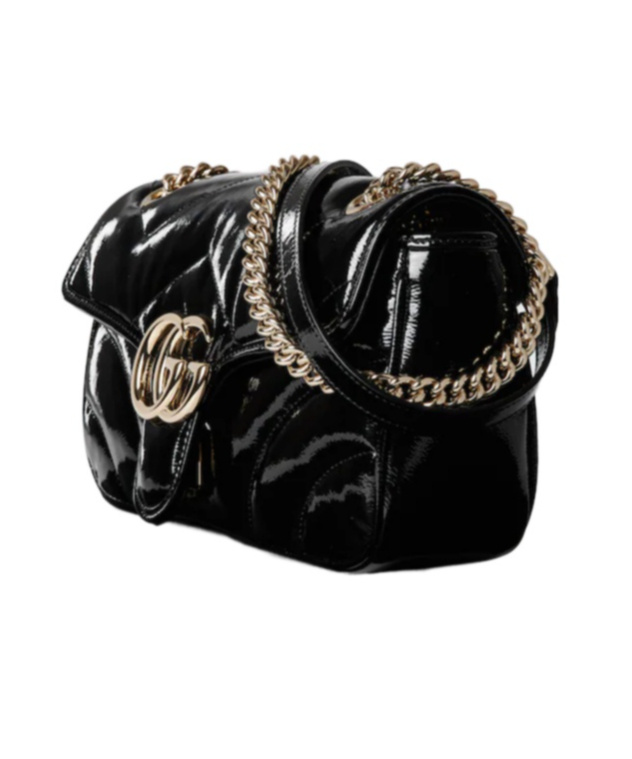 Gucci Small Gg Marmont Shoulder Bag In Black