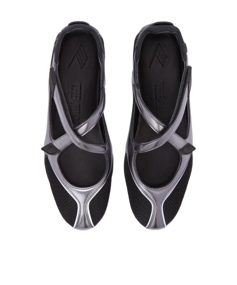 Attico Floor 01 Mesh And Leather Ballerinas Flat