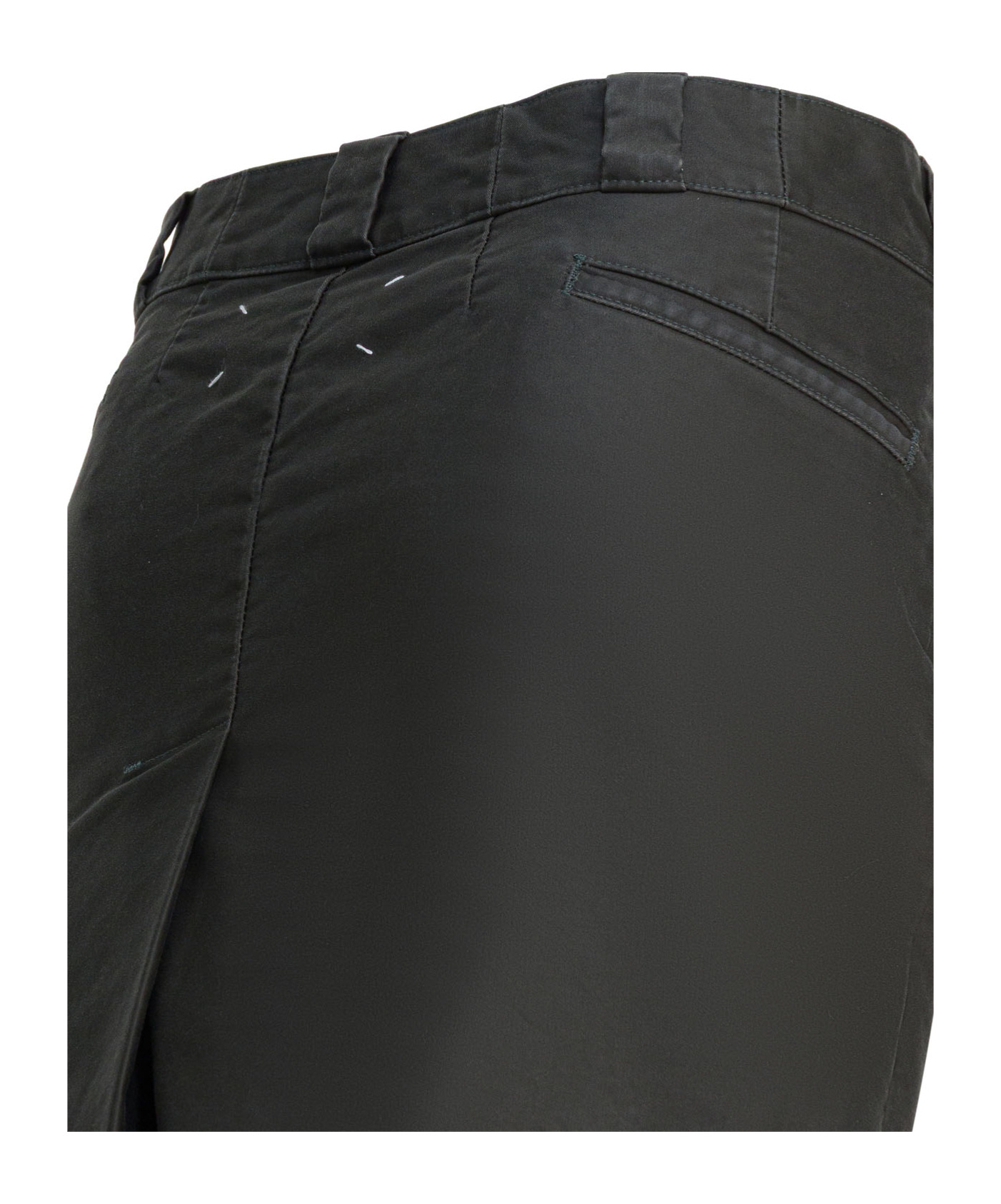 Maison Margiela Midi Skirt With Back Pocket And Front Slit In Gray