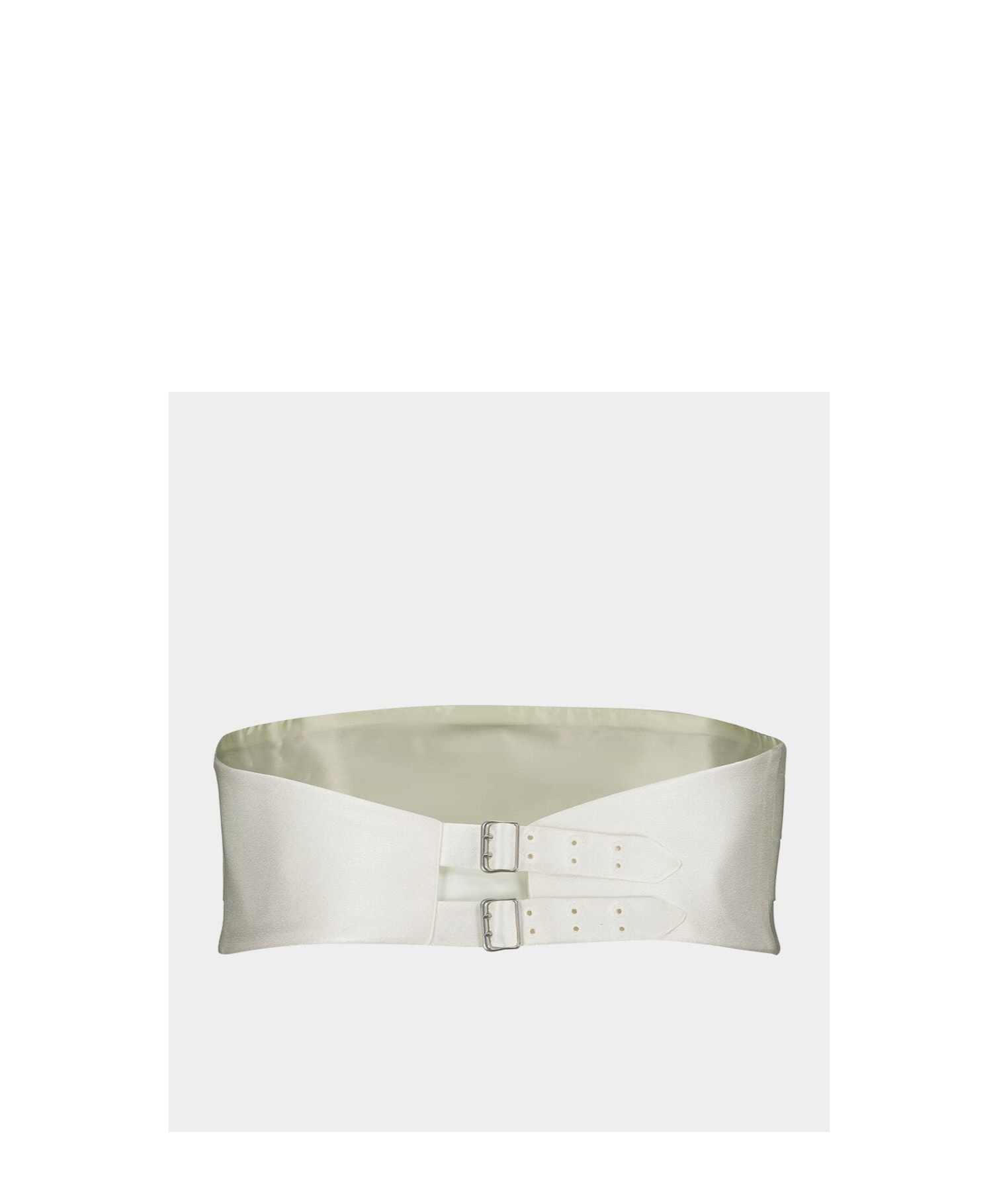 Stella Mccartney Pleat Detailed Satin Belt In White