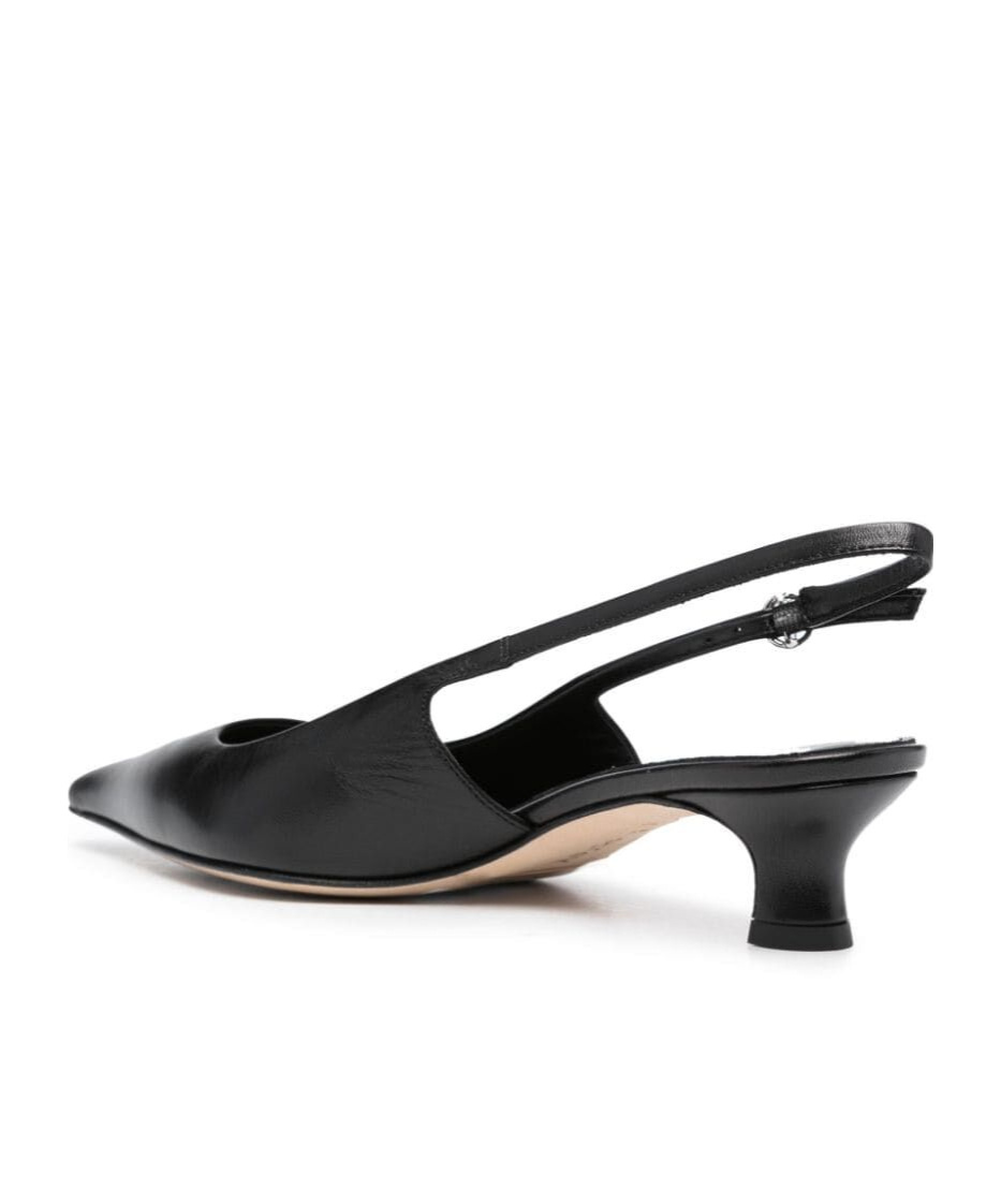 Aeyde Catrina Leather Kitten-heel Slingback Pumps In Black