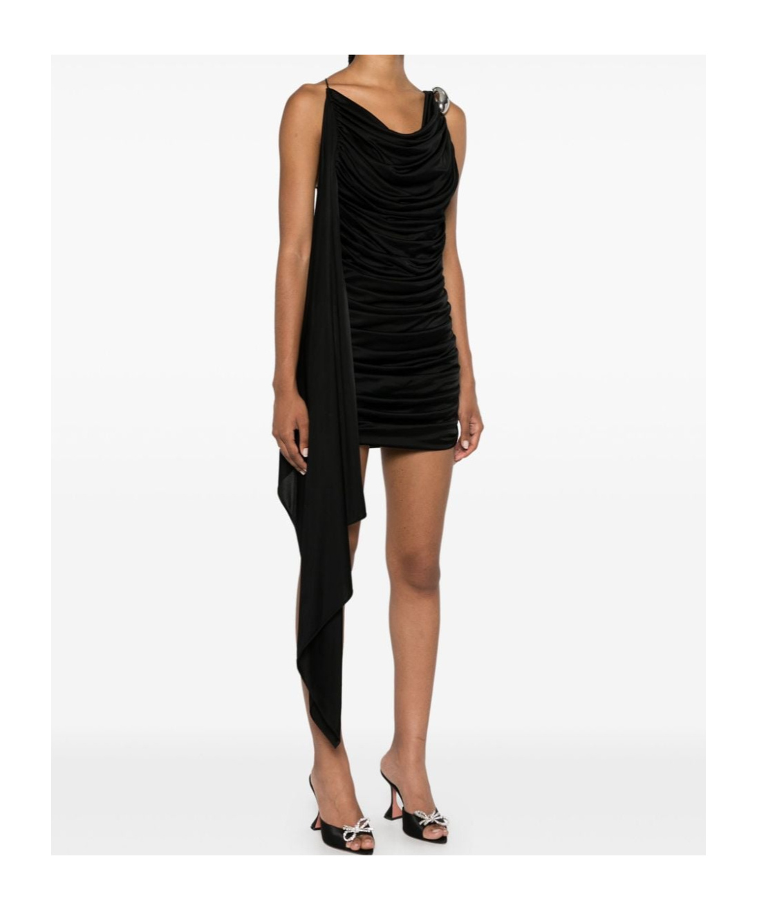Giuseppe Di Morabito Draped Viscose Jersey Mini Dress In Black